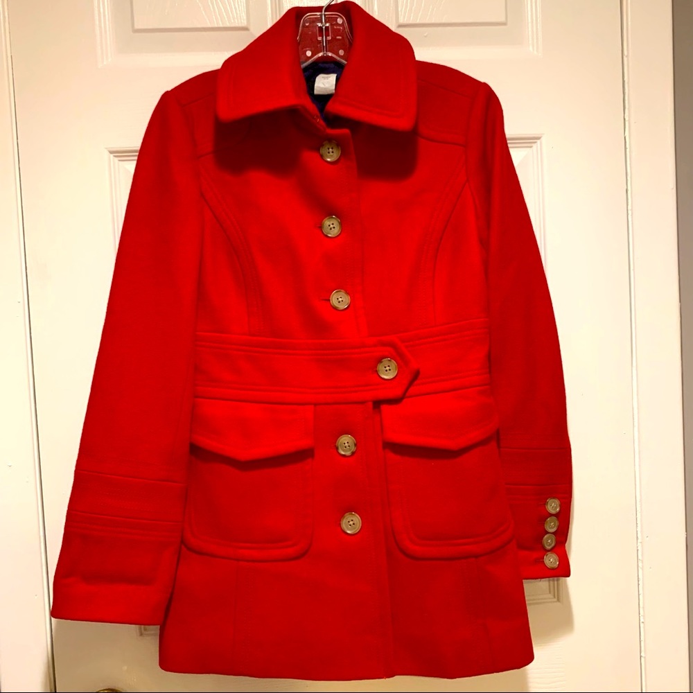 J. Crew Red Trench Coat